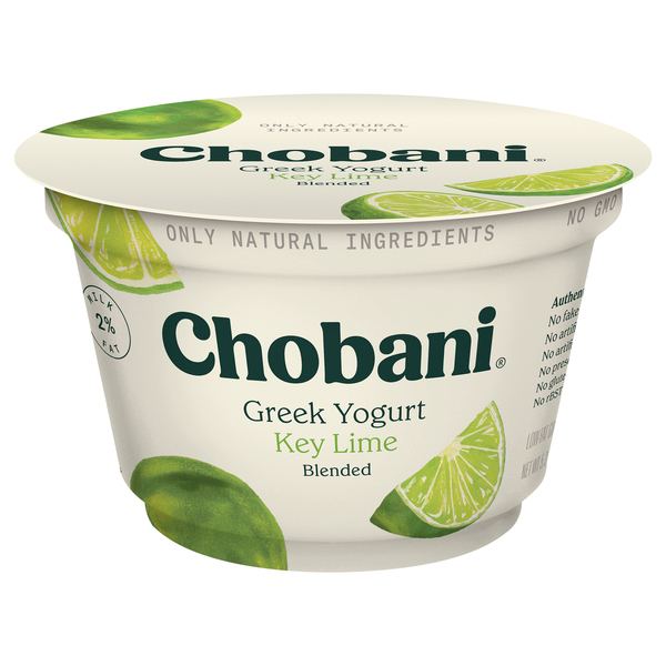 Chobani Yogurt, Greek, Low-Fat, Key Lime, Blended