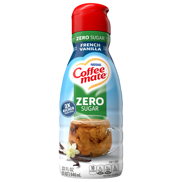 Coffee-Mate Creamer, Non-Dairy, Zero Sugar, French Vanilla