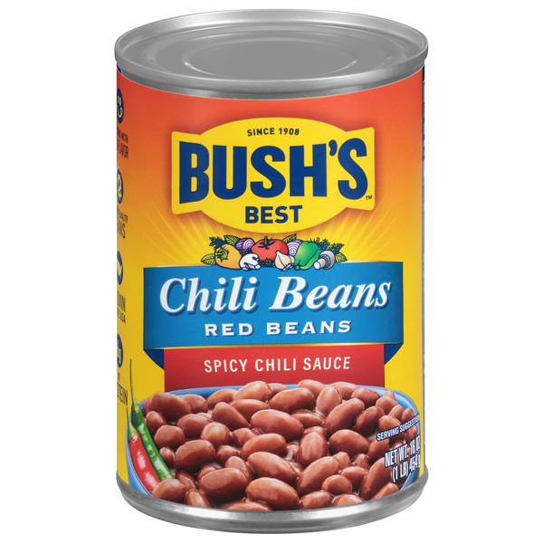 BUSH'S BEST Chili Beans, Hot Sauce