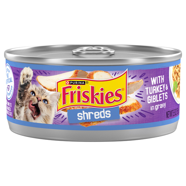 Friskies Cat Food, Shreds, with Turkey & Giblets in Gravy