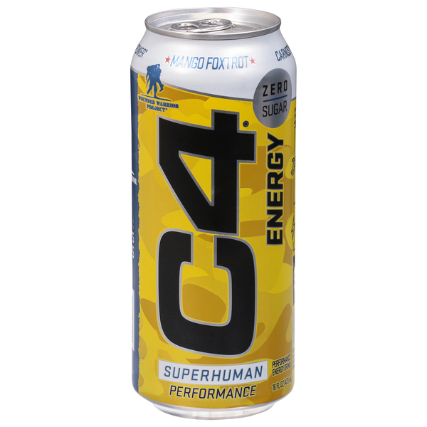 C4 Energy Drink, Performance, Zero Sugar, Mango Foxtrot