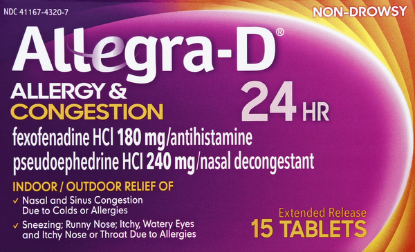 Allegra Allergy & Congestion, 24 HR, Extended Release Tablets
