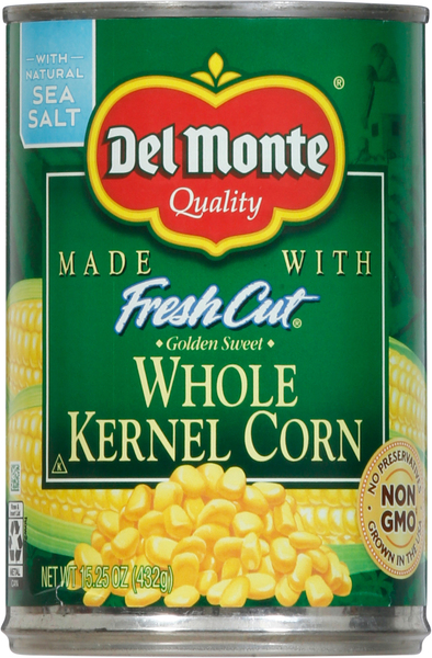 Del Monte Corn, Whole Kernel, Golden Sweet, with Natural Sea Salt