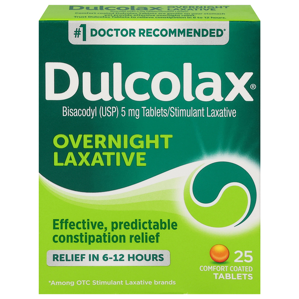 Dulcolax Laxative, Overnight, 5 mg, Tablets