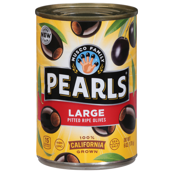 Pearls Olives, Pitted California Ripe, Large
