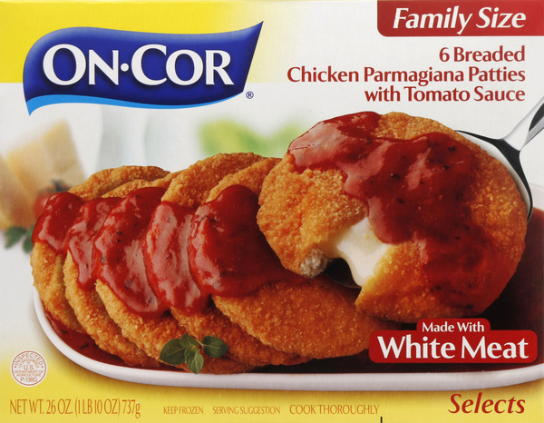 On-Cor Breaded Chicken Parmagiana Patties, with Tomato Sauce, Family Size
