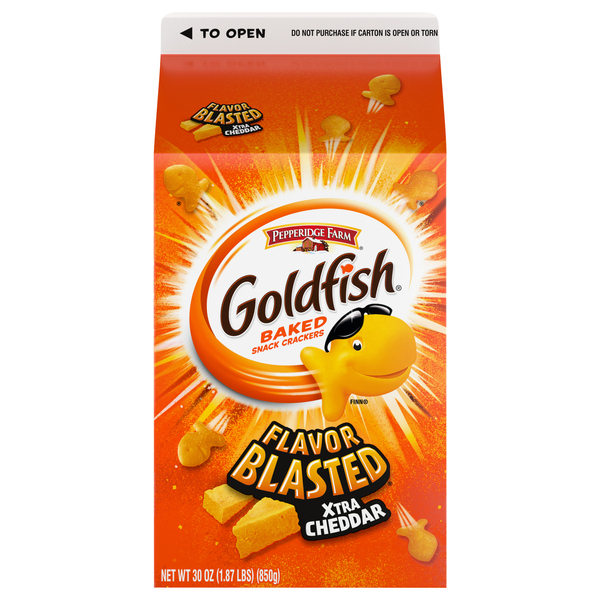 Goldfish Snack Crackers, Baked, Xtra Cheddar