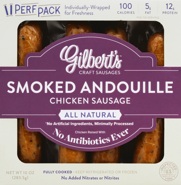 Gilbert's Sausage, Chicken, Smoked Andouille