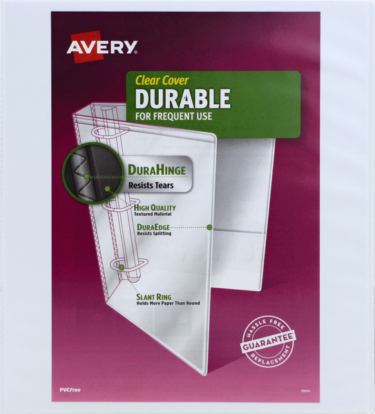 Avery Binder, Durable, Clear Cover, 1 Inch