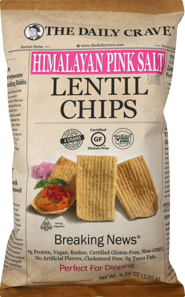 The Daily Crave Lentil Chips, Himalayan Pink Salt