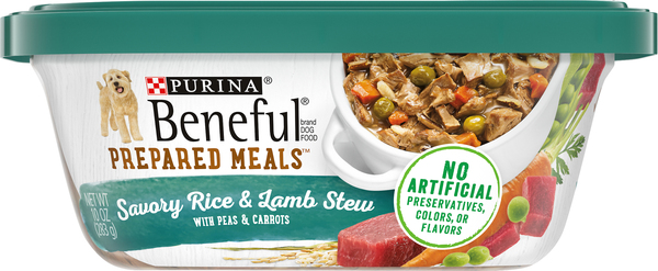 Beneful High Protein Wet Dog Food With Gravy, Prepared Meals Savory Rice & Lamb Stew