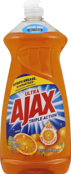 Ajax Dish Liquid/Hand Soap, Orange, Triple Action