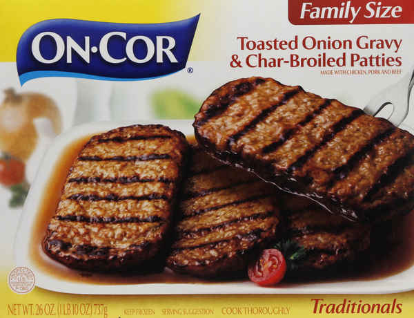 On-Cor Char-Broiled Patties, Toasted Onion Gravy, Family Size