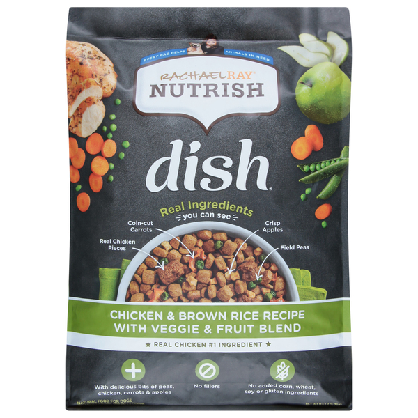 Rachael Ray Nutrish Food for Dogs, Super Premium, Chicken & Brown Rice Recipe with Veggies & Fruit
