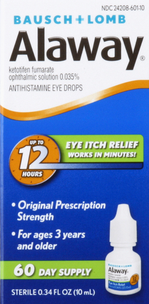 Alaway Eye Drops, Antihistamine, Eye Itch Relief