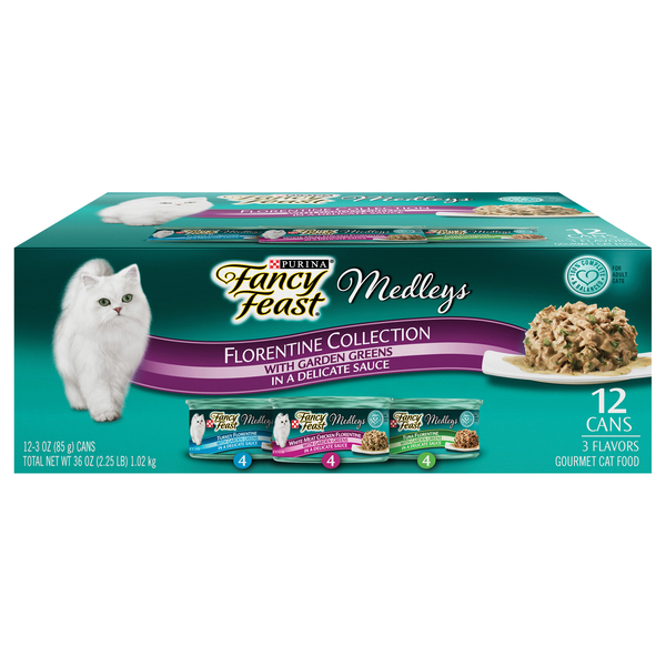 Fancy Feast Cat Food, Gourmet, Florentine Collection, With Garden Greens, In a Delicate Sauce