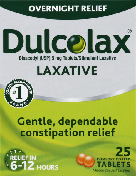 Dulcolax Laxative, Overnight Relief, 5 mg, Comfort Coated Tablets