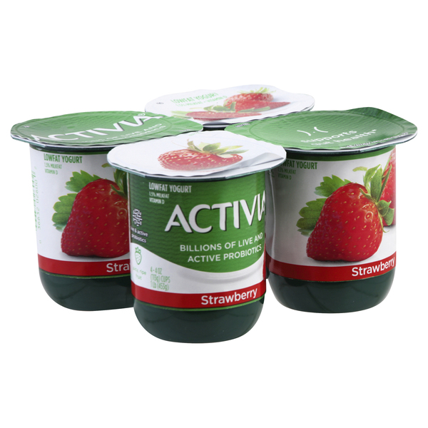 Activia Yogurt, Lowfat, Strawberry