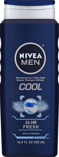 Nivea Men Body Wash, Cool, Menthol & Yuzu