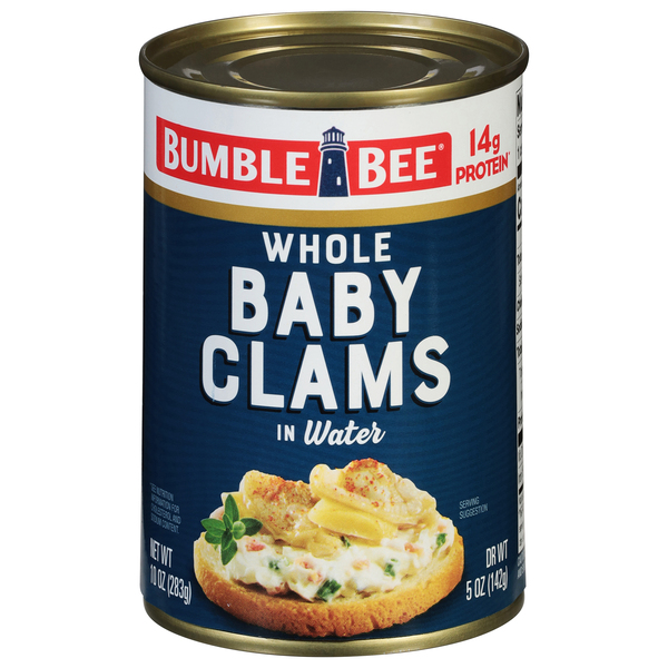 Bumble Bee Baby Clams, in Water, Whole