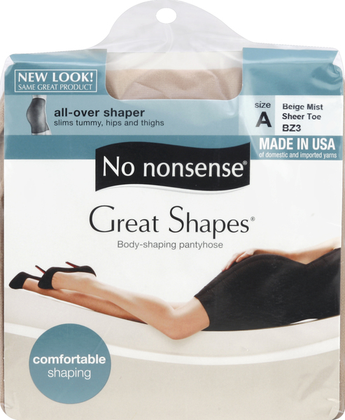 No nonsense Pantyhose, Body-Shaping, All-Over Shaper, Sheer Toe, Size A,  Beige Mist « Discount Drug Mart