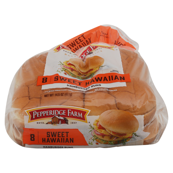 Pepperidge Farm® Bakery Classics Sweet Hawaiian Hamburger Buns, 14.5 oz. Bag, 8-pack