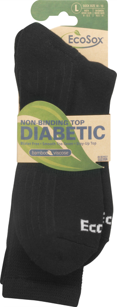 EcoSox Socks, Diabetic, Non-Binding Top, Large