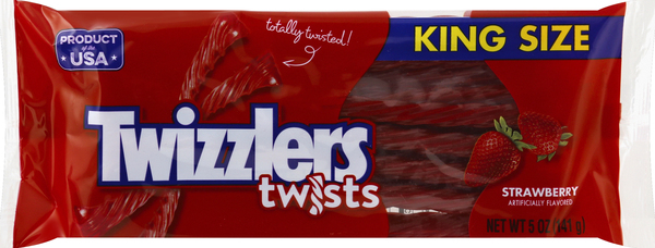 Twizzlers Candy, Strawberry, Twists, King Size