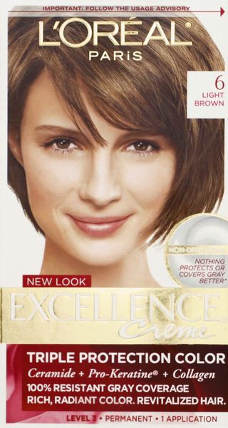 Excellence Permanent Haircolor, Creme, Light Brown 6