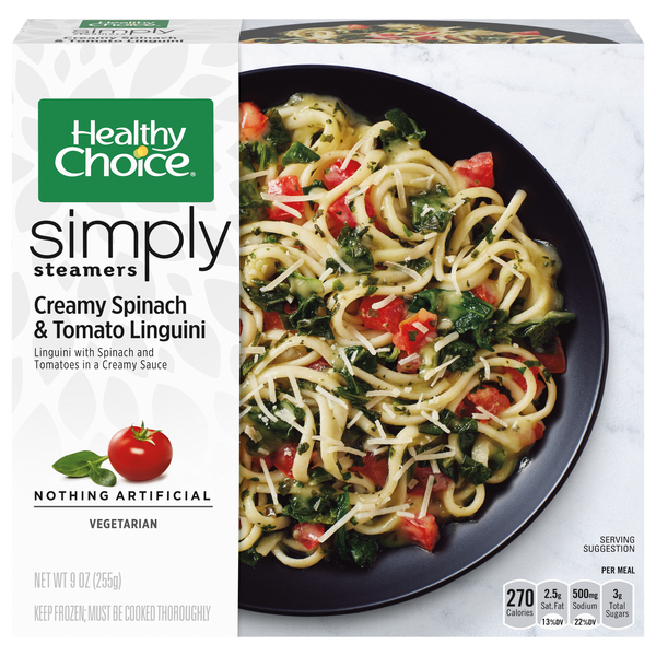 Healthy Choice Simply Steamers Creamy Spinach & Tomato Linguini Frozen Meal