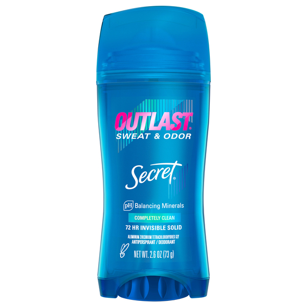 Secret Antiperspirant/Deodorant, Completely Clean, 72 Hr Invisible Solid, Sweat & Odor