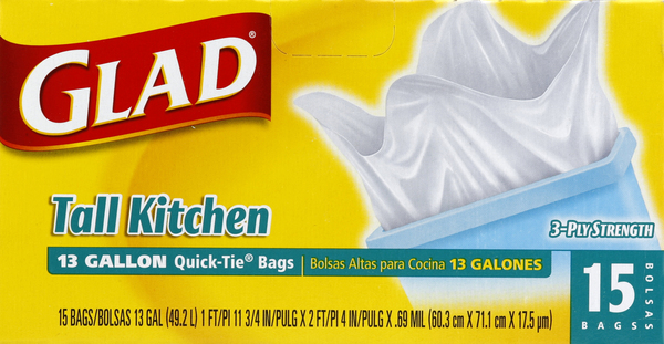 Glad Tall Kitchen Bags, 13 Gallon