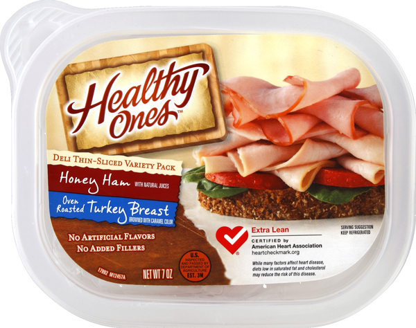 Healthy Ones  Variety Pack, Deli Thin-Sliced, Honey Ham, Oven Roasted Turkey Breast