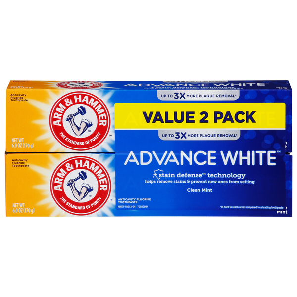 Arm & Hammer Toothpaste, Fluoride Anticavity, Clean Mint, Value Pack