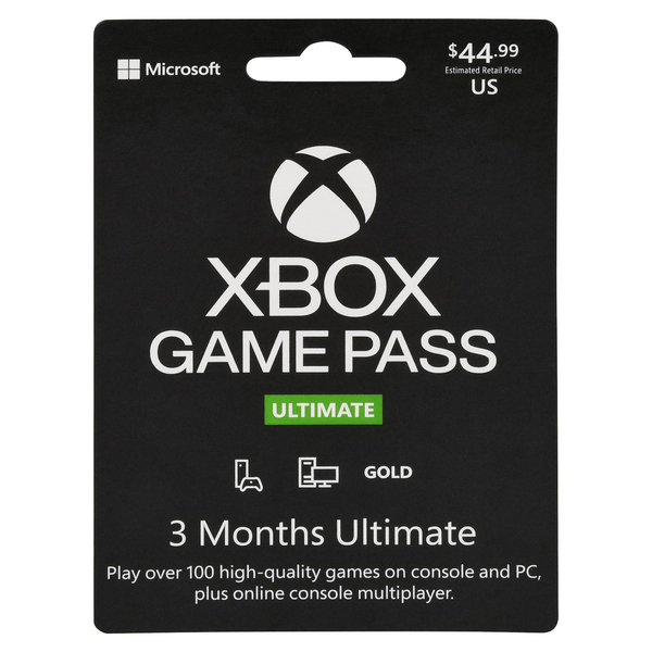 Xbox Game Pass Gift Card, Ultimate, $44.99