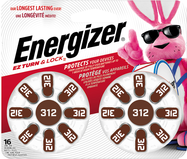 Energizer Batteries, Hearing Aid, Zinc Air, 312 Size
