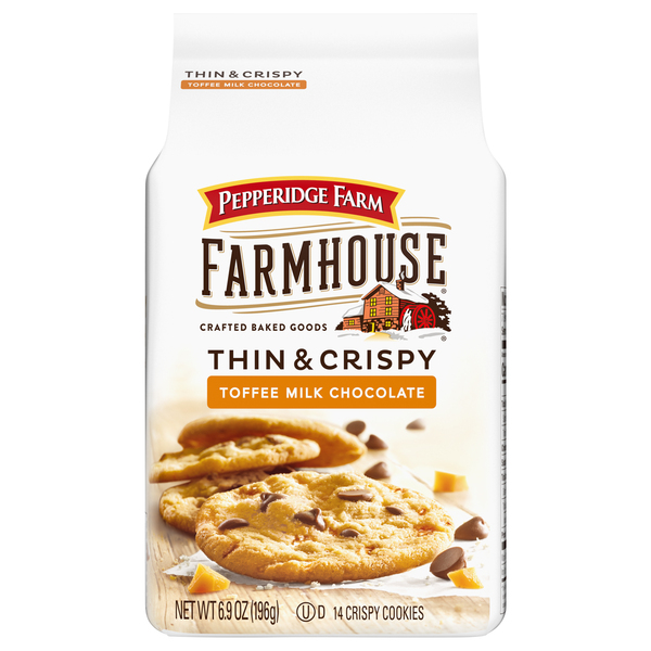 Farmhouse Cookies, Toffee Milk Chocolate, Thin & Crispy