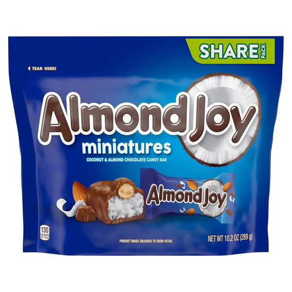 Almond Joy Chocolate Candy Bar, Coconut & Almond, Miniatures, Share Pack