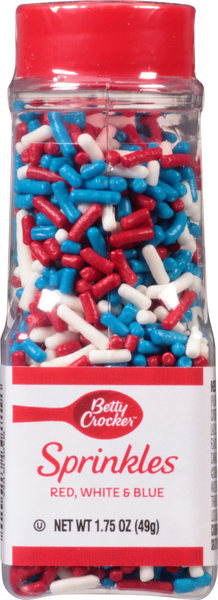 Betty Crocker Sprinkles, Red, White & Blue Jimmies