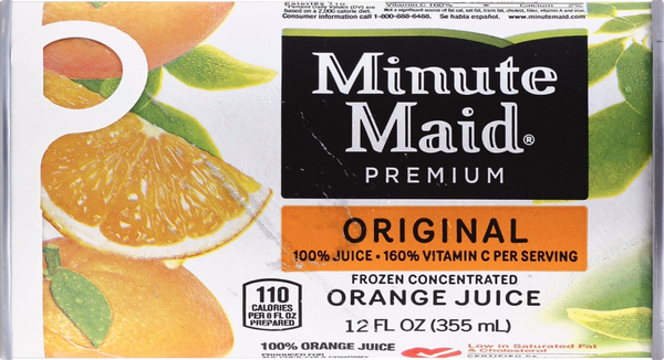 Minute Maid 100% Juice, Orange, Frozen Concentrated, Original