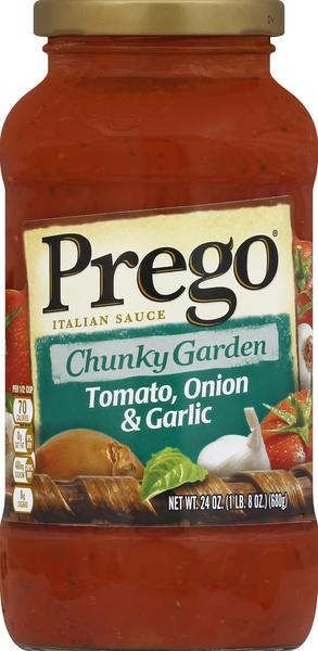Prego Italian Sauce, Tomato, Onion & Garlic, Chunky