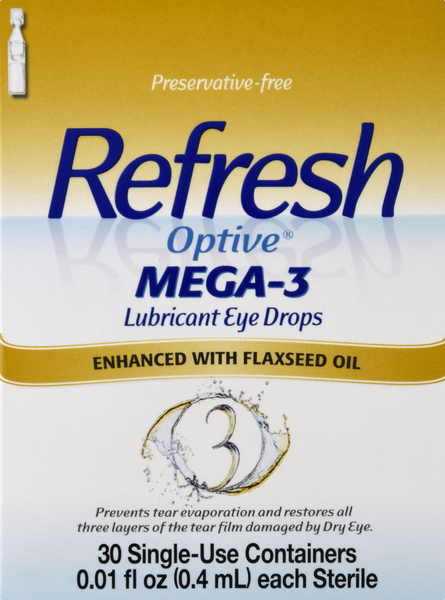 Refresh Lubricant Eye Drops, Mega-3