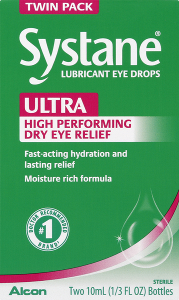 Systane Eye Drops, Lubricant, High Performance, Twin Pack