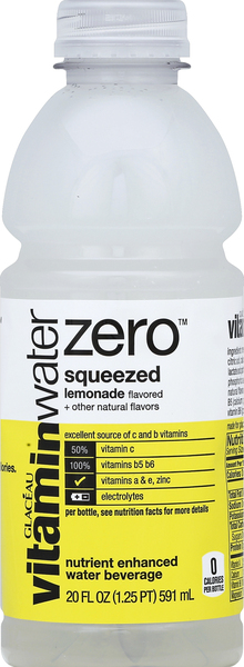 vitaminwater Water Beverage, Nutrient Enhanced, Squeezed Lemonade