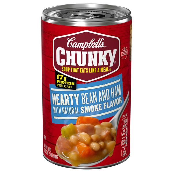 Campbell's® Chunky® Hearty Bean and Ham with Natural Smoke Flavor Soup, 19 oz.