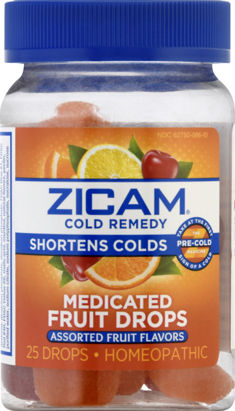 Zicam Cold Remedy, Medicated Fruit Drops, Assorted Fruit Flavor