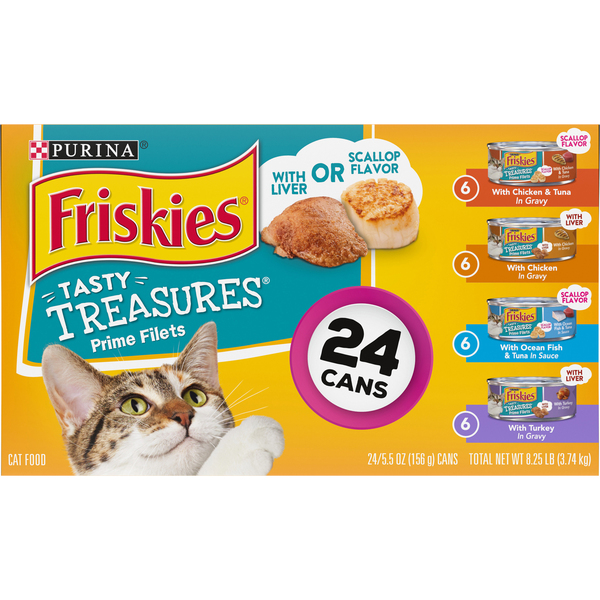 Friskies Cat Food, Tasty Treasures, with Cheese