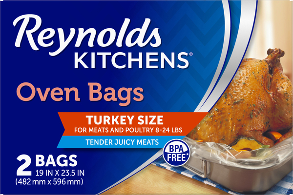 Reynolds® 1001090000510 Turkey Size Oven Bags, 19 x 23.5, 2-Count –  Toolbox Supply