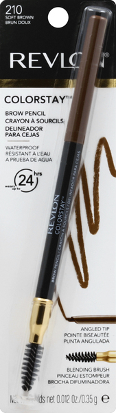 Revlon Brow Pencil, Waterproof, Soft Brown 210