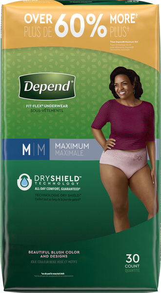 Depend Underwear, for Women, Maximum Absorbency, M, Value